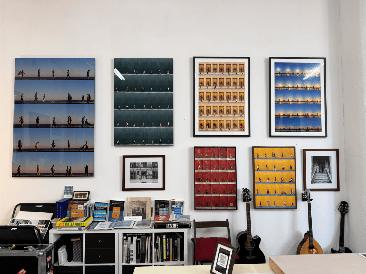Gallery wall at a photography studio